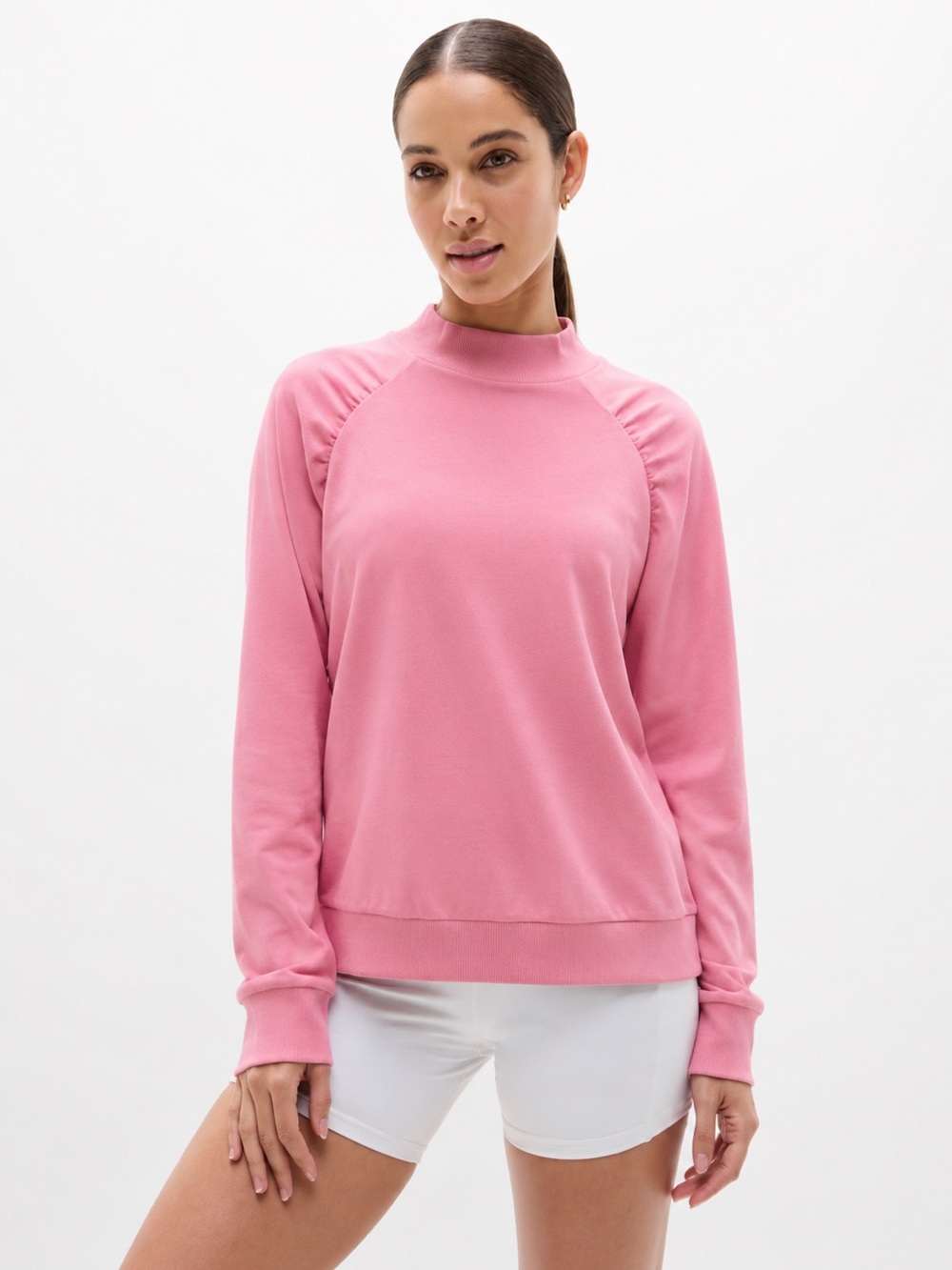 Michael Kors Pink Women's Long Sleeve Mock Turtleneck Top Medium